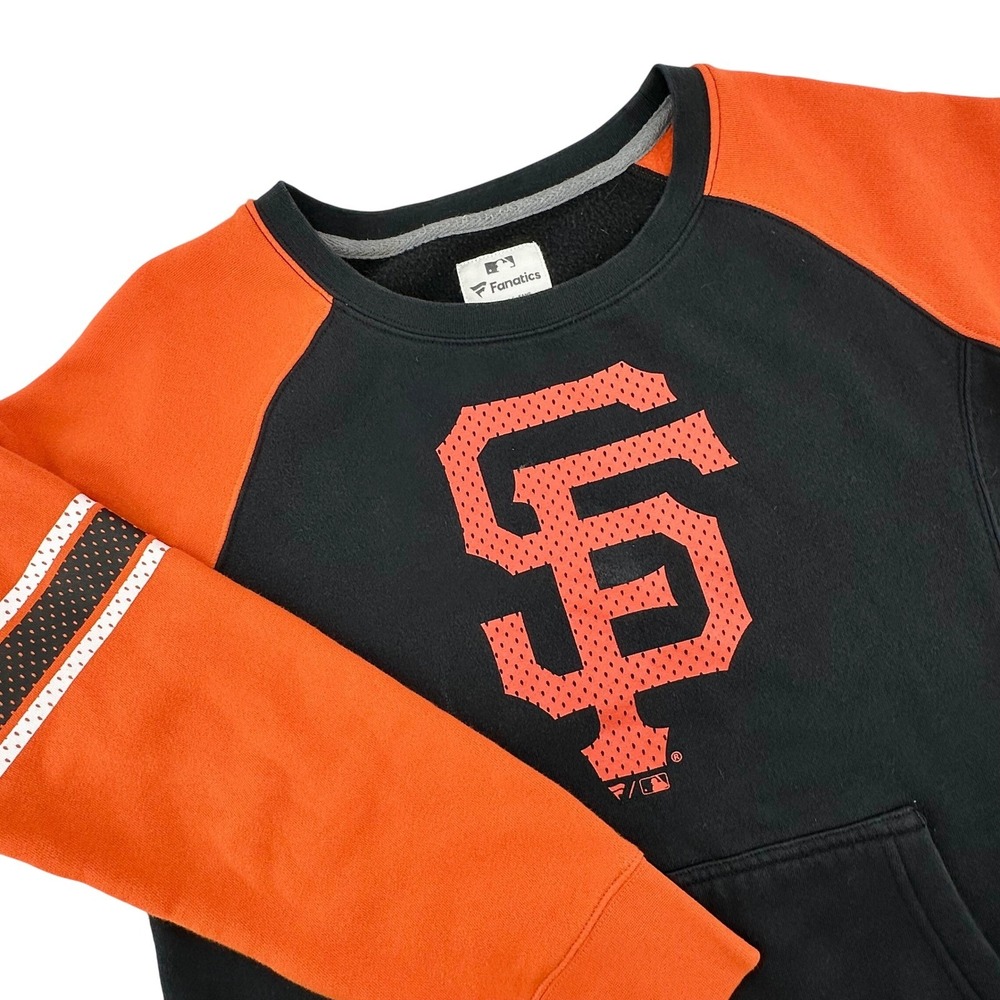 Fanatics San Francisco Giants MLB Sweatshirt‎ Womens Large Black Orange Raglan